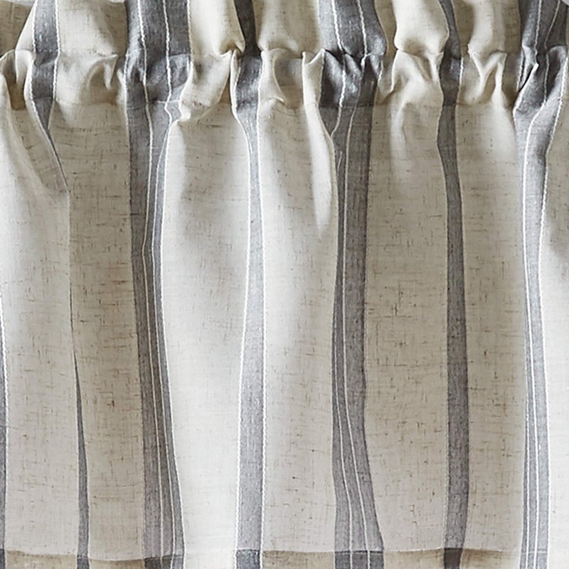 CHF McKenzie Striped Window Kitchen Curtain Valance, Rod Pocket, 58W x 14L inch, Grey - Image 4